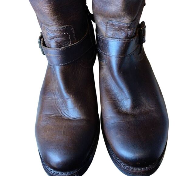 Frye Tall Veronica Boots Back Zipper Leather Engineer Classic Size11 - Picture 10 of 14